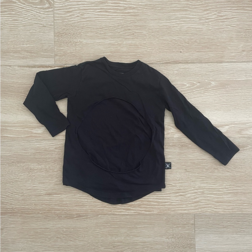 NUNUNU Kid’s Long-sleeve cut out tee, 4-5